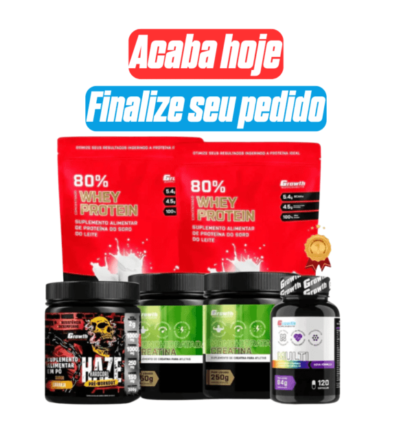 ( ÚLTIMO DIA DA OFERTA) – Kit 2 Whey 1KG +2 Creatinas 250g +Pré-Treino Haze 300g +Multivitamínico 120caps